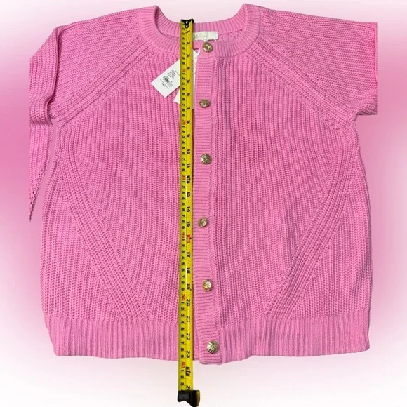 Lilly Pulitzer Bristow Ribbed Cardigan & Matching Tank Set In Pink Bliss NWT XL - Picture 8 of 16